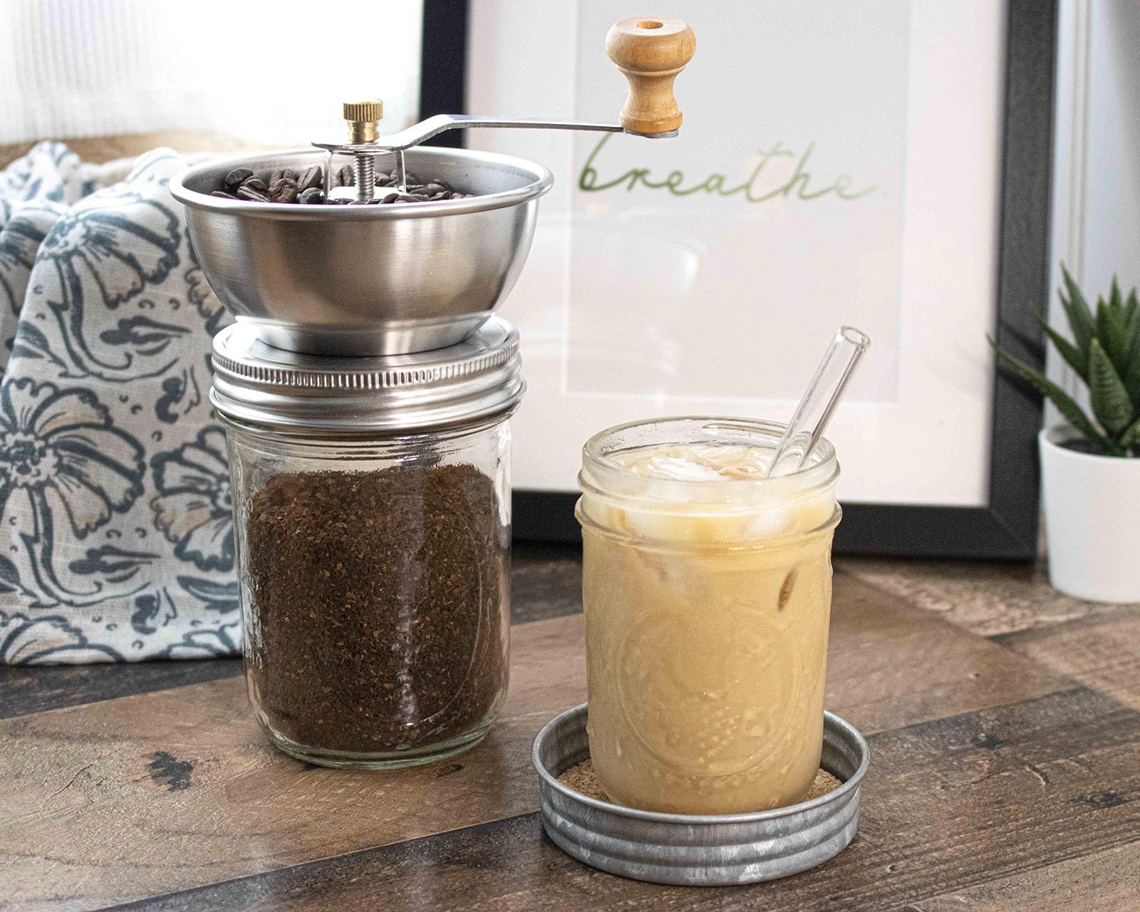 Ajuste de molienda con engranaje para fina o gruesa en Mason Jar Lifestyle