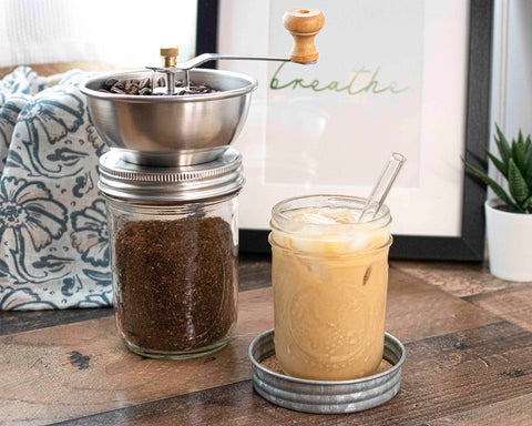 Ajuste de molienda con engranaje para fina o gruesa en Mason Jar Lifestyle