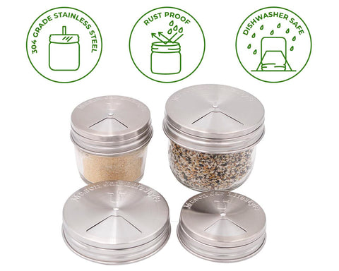 La tapa con resorte de Mason Jar Lifestyle ofrece ajuste estable y bordes suaves.