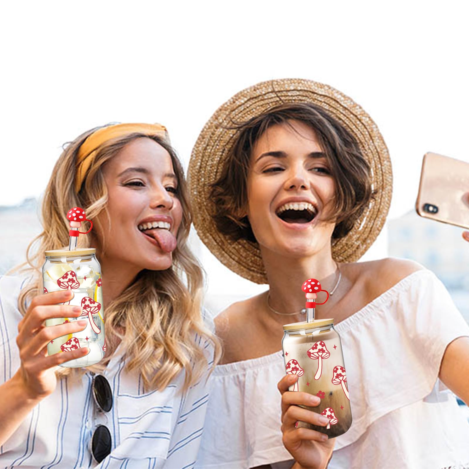 Diseño versátil Mason Life Coqueta para bebidas frías y calientes.