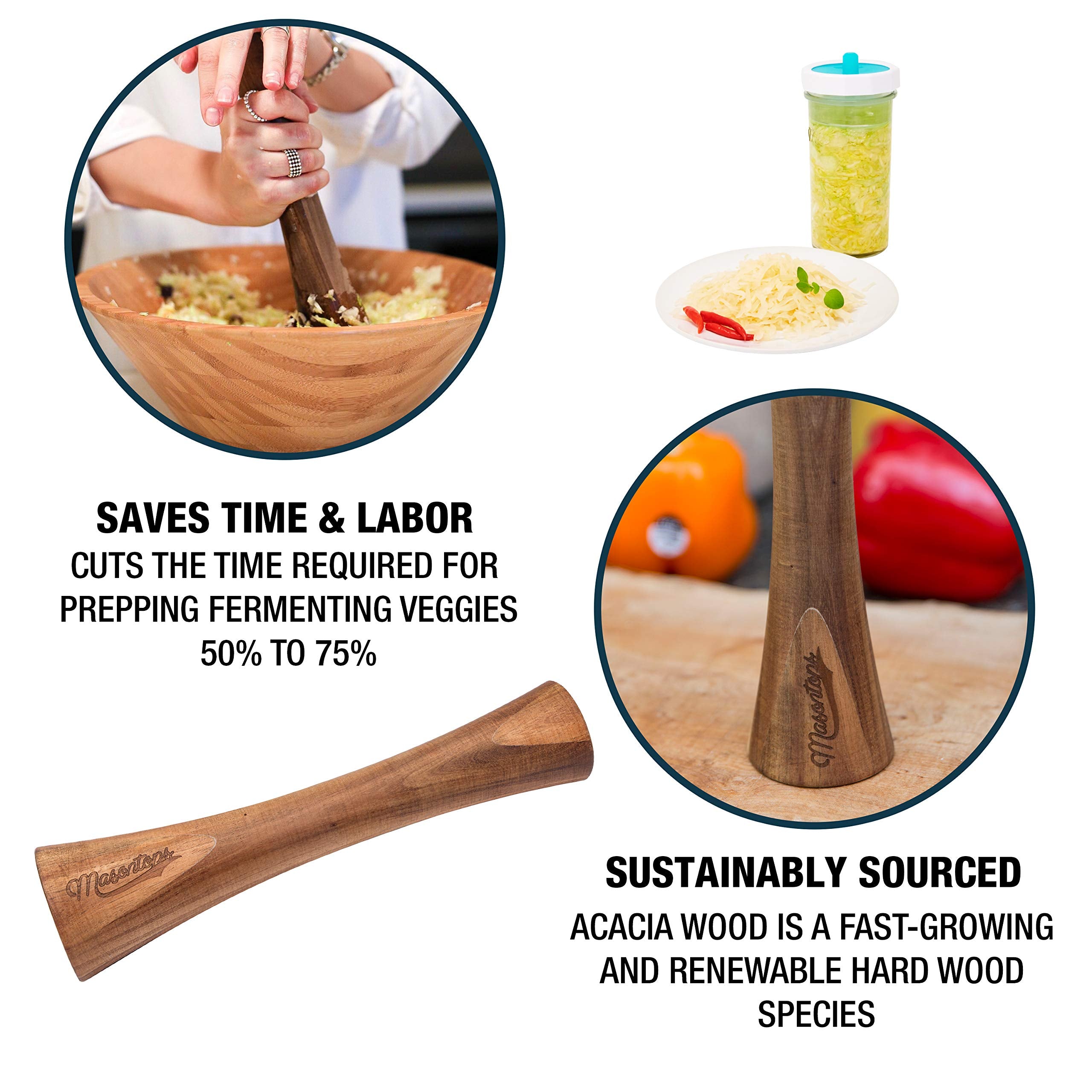 Masontops Aplastador Macerador de Hierbas, perfecto para liberar aromas en bebidas y cócteles.