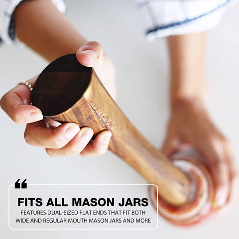 Masontops Aplastador para Frascos de Vidrio, facilita la fermentación casera.