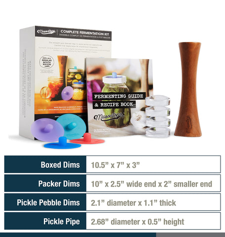 Masontops conjunto de 9 piezas para empezar a fermentar en casa.