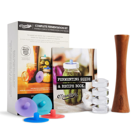 Masontops kit de fermentación con jarras de boca estrecha para lotes pequeños.