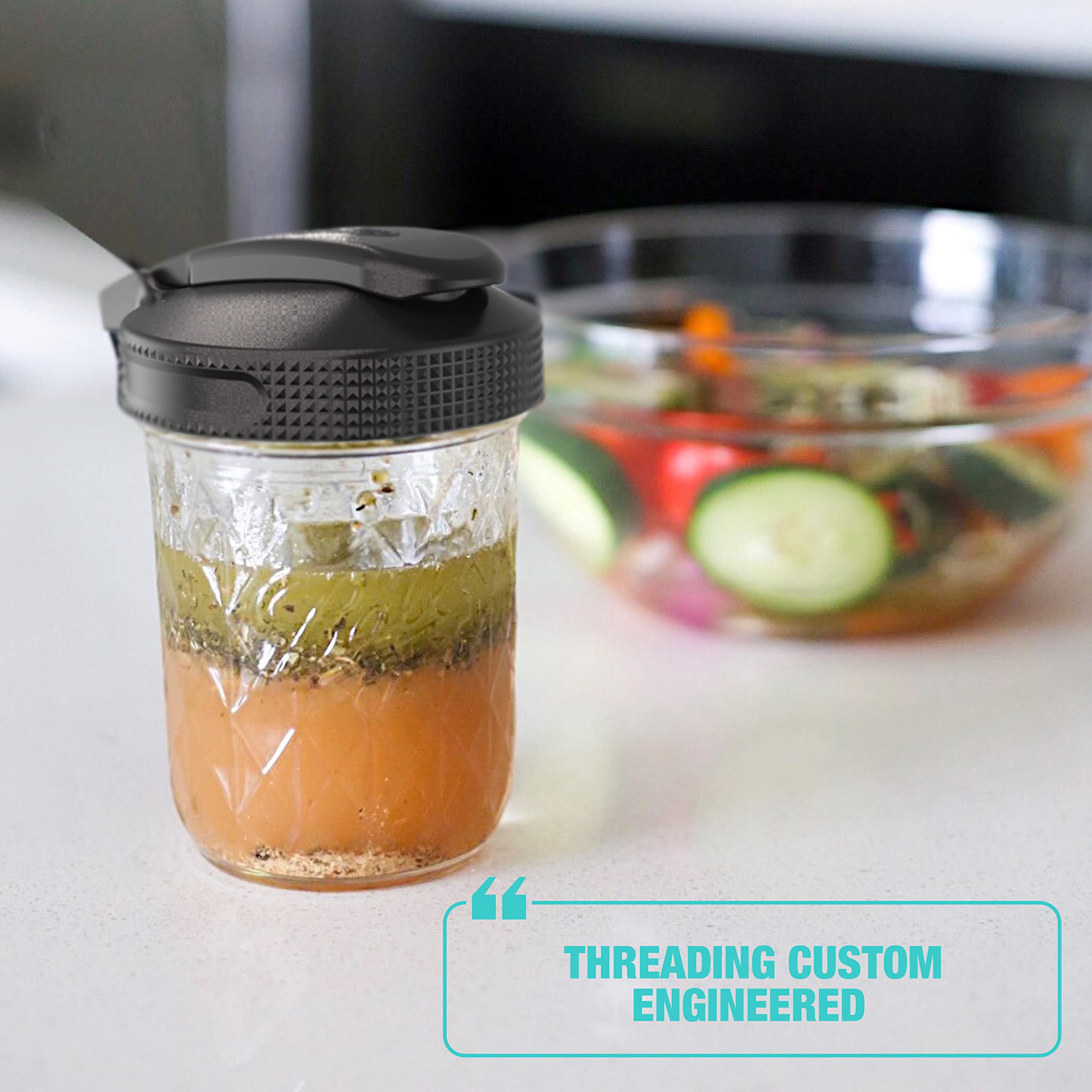 Ideal para bebidas y salsas con tarros de boca ancha