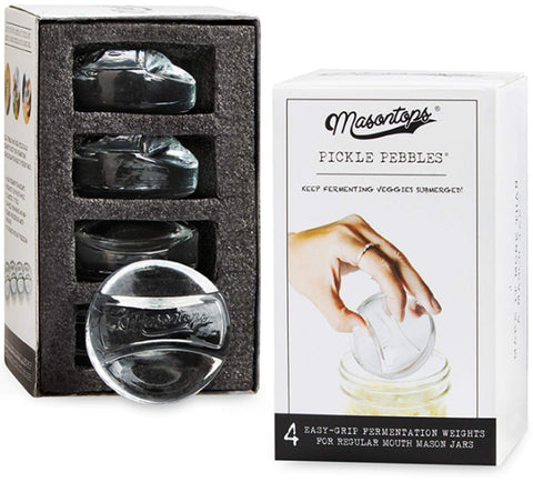 Masontops Piedras de fermentación para vaso Mason boca regular, mantienen las verduras sumergidas.