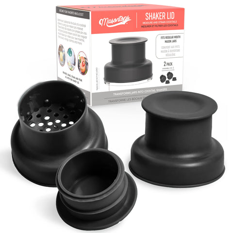 Masontops tapas coctel para jarra Mason de boca regular, ideal para mezclar bebidas en casa.