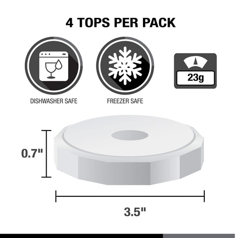 Masontops Tough Tops: tapa boca ancha para frascos Ball, ideal para organización.