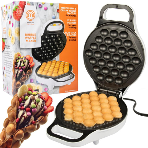 MasterChef Bubble Waffle Maker, vista frontal para preparación rápida de waffles