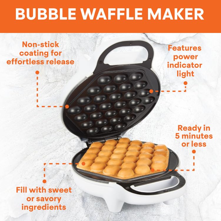 Indicador de encendido de MasterChef Bubble Waffle Maker para control de cocción