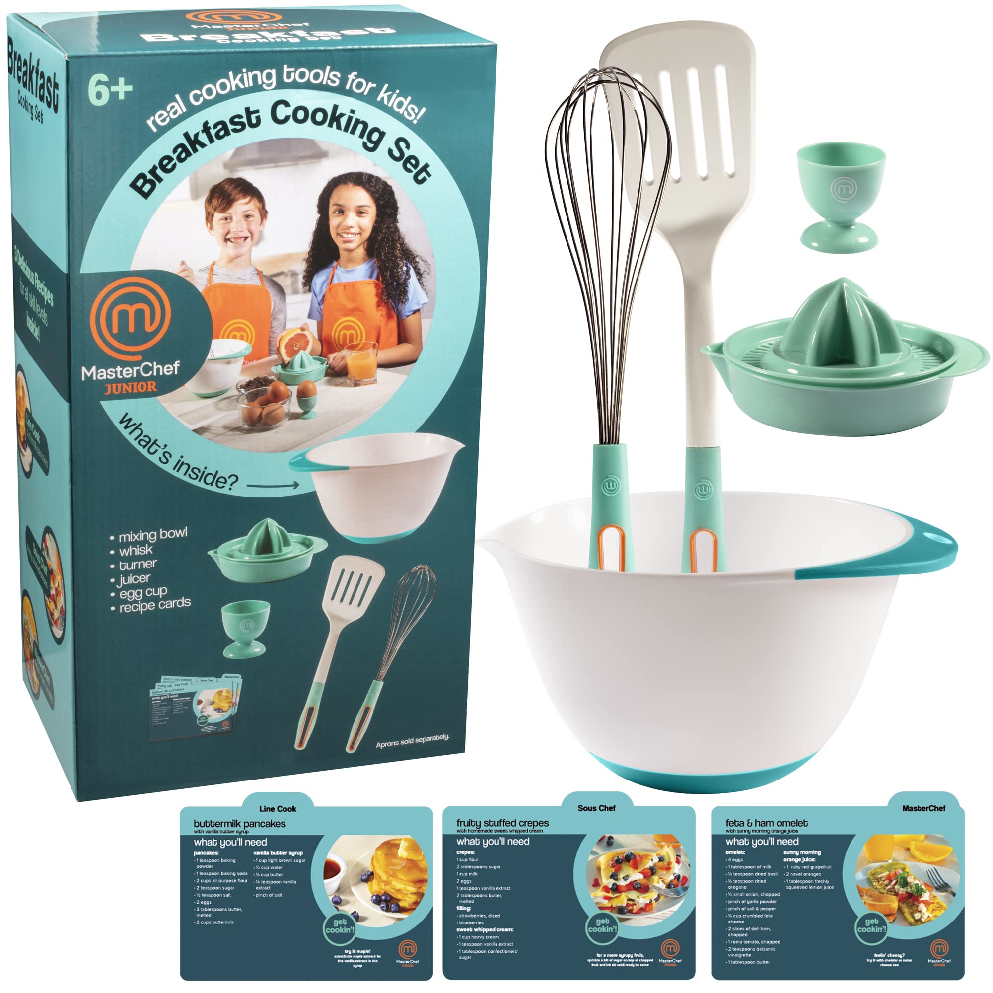 MasterChef Junior kit de cocina para niños, herramientas duraderas y seguras
