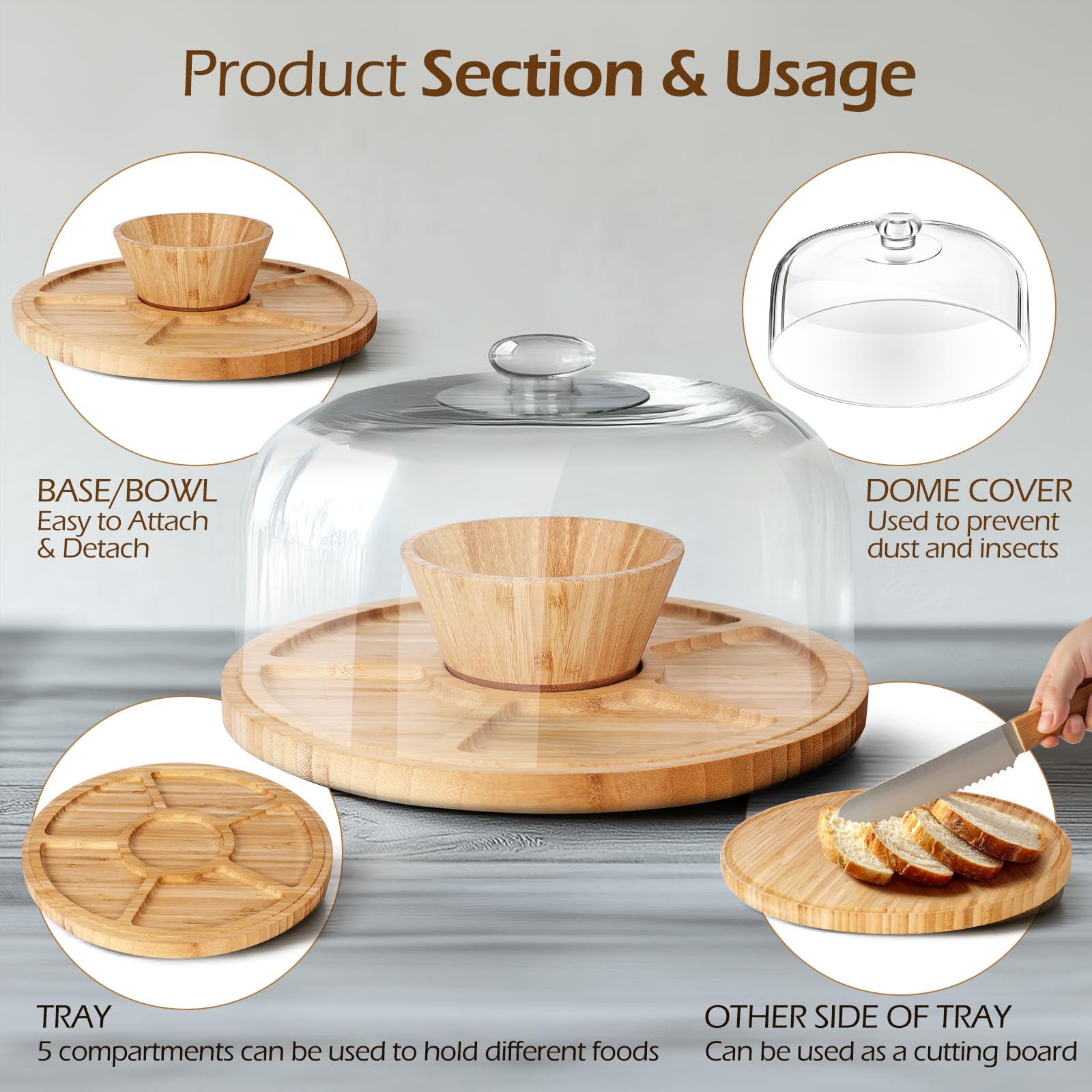 MASTERTOP cuenco ponche de madera ideal para bebidas en reuniones.