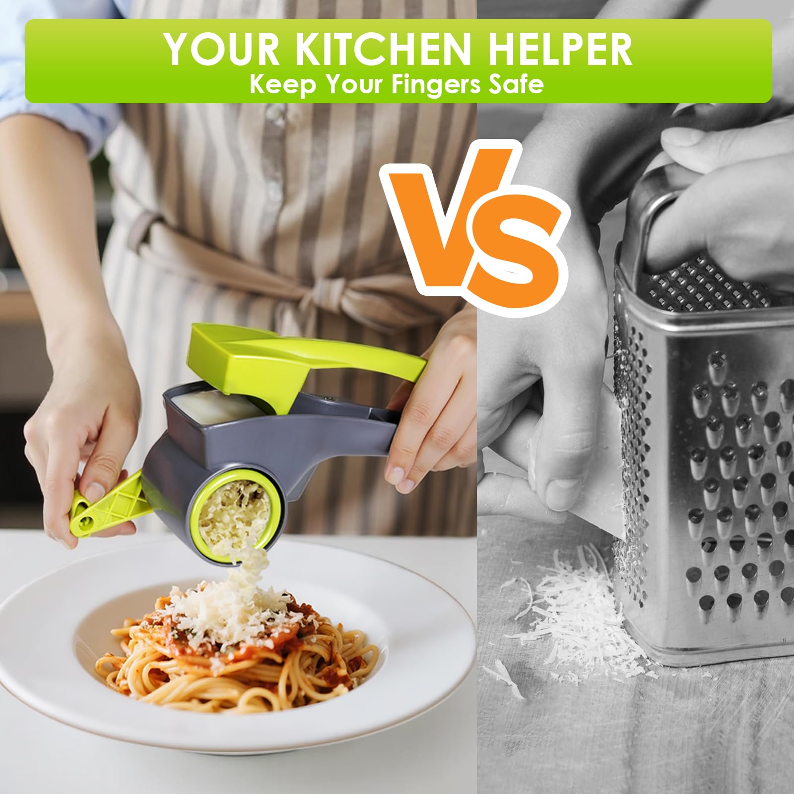 Rallador MASTERTOP tambor intercambiable para varios grosores de queso y verduras.