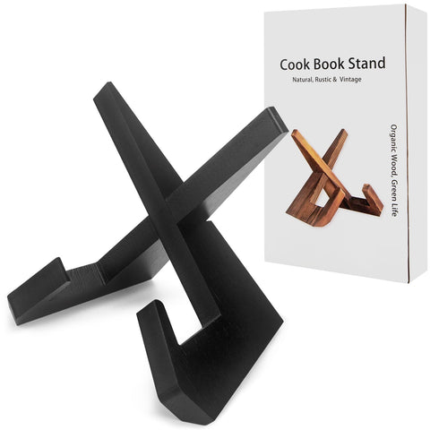 masteymoh porta-libros cocina negro: soporte estable para recetas