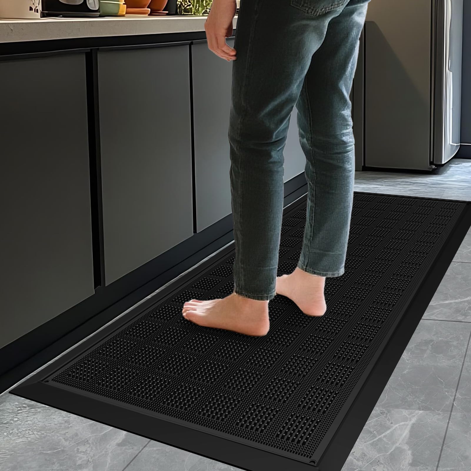 MATALL todo-tiempo alfombrilla con drenaje; se puede cortar para drenaje rápido.