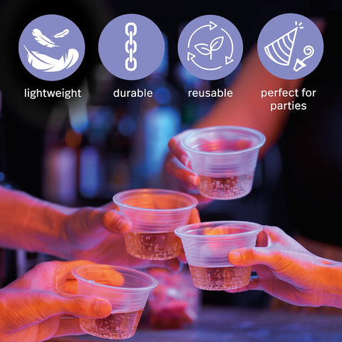 MATANA 100 jager bomb copa claras, cuerpo duradero y reutilizable para fiestas.