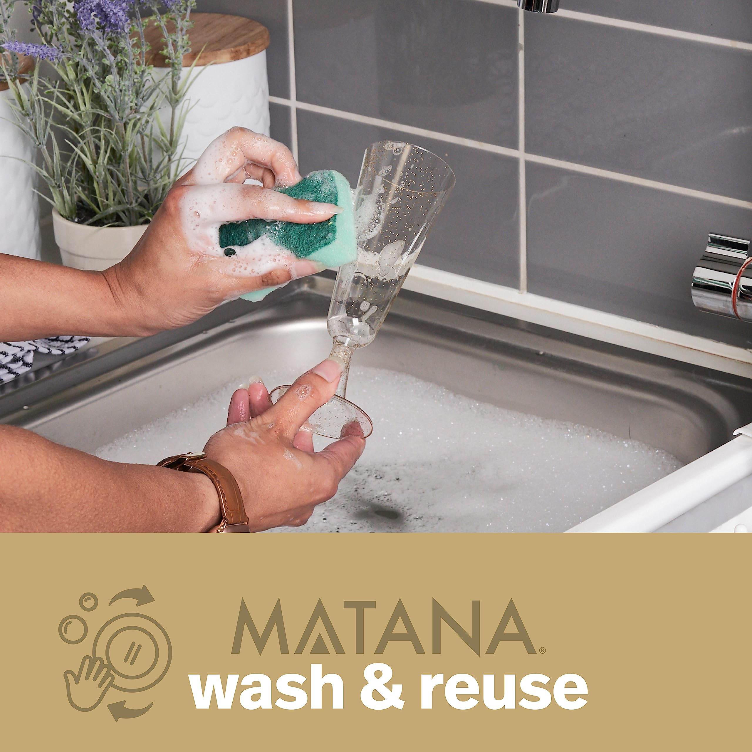 MATANA copas plástico para prosecco y cócteles, ideales para exteriores.