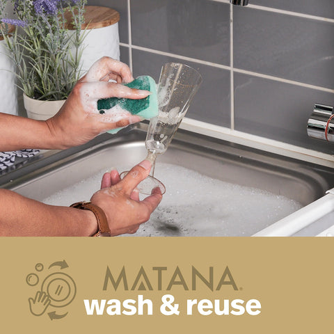 MATANA copas plástico para prosecco y cócteles, ideales para exteriores.
