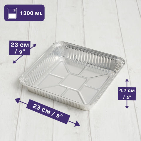 MATANA bandeja aluminio 9x9 con tapa para servir y transportar