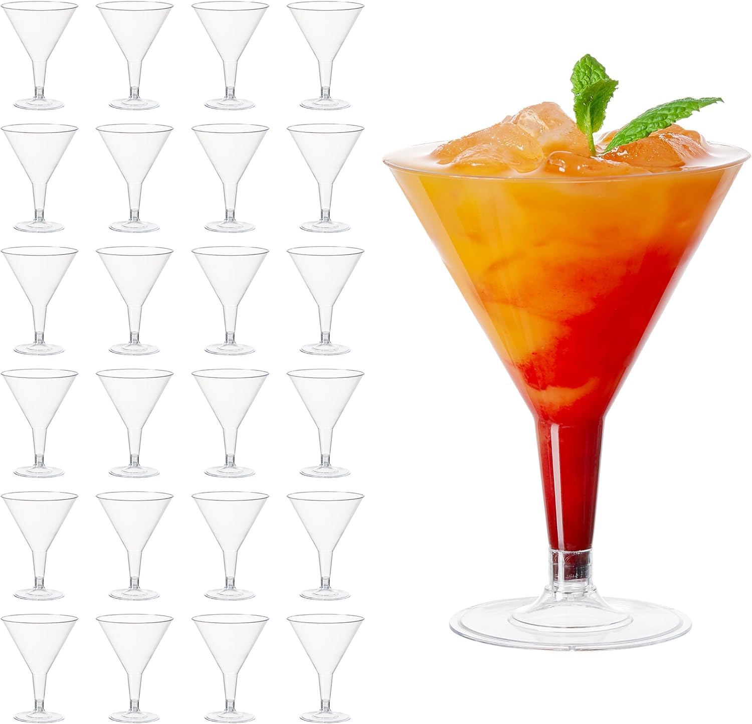 Vaso MATANA martini plástico 7 oz con diseño claro, ideal para brindis.