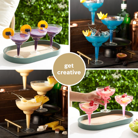 MATANA vaso margarita plástico duradero, ideal para grandes reuniones.