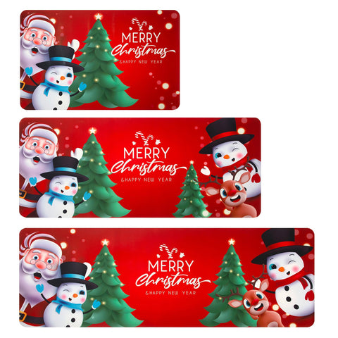 MATBAR alfombras navideñas para cocina, conjunto de tres, cálidas y festivas.