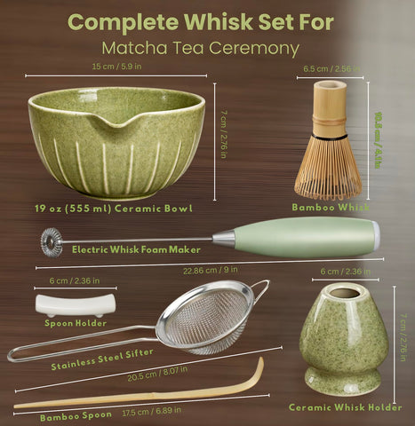 Matchiva batidor de bambú para mezclar matcha con textura cremosa.