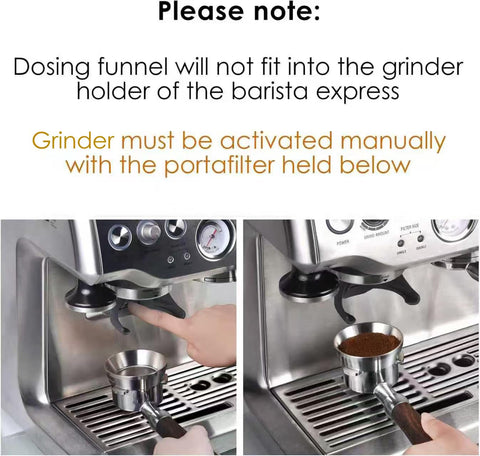 Dispositivo MATOW 54mm colocado en portafiltro durante la molienda para distribución uniforme.