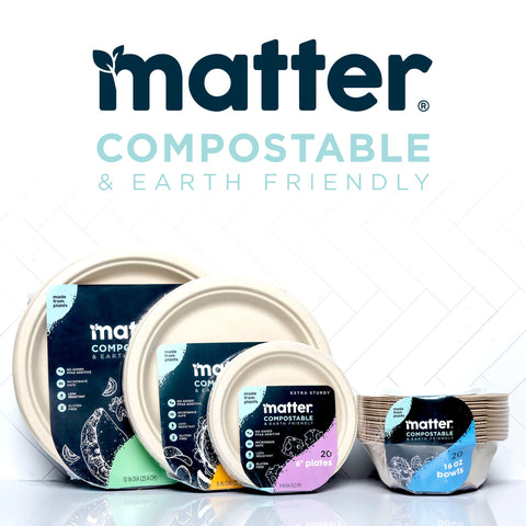 Plato Matter de 9 pulgadas, resistente para carnes y guarniciones.