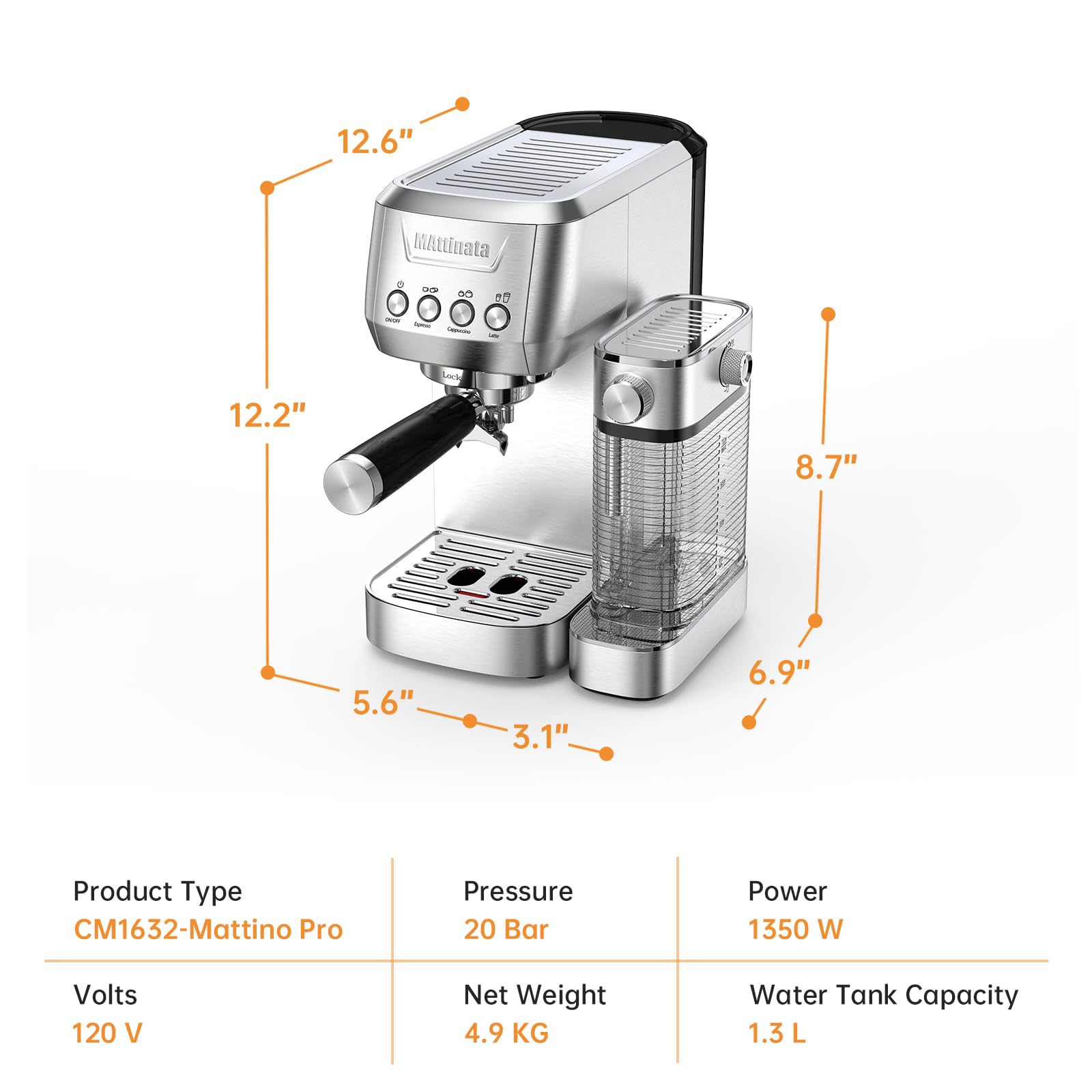 MAttinata accesorio tamper 51mm para una extracción consistente