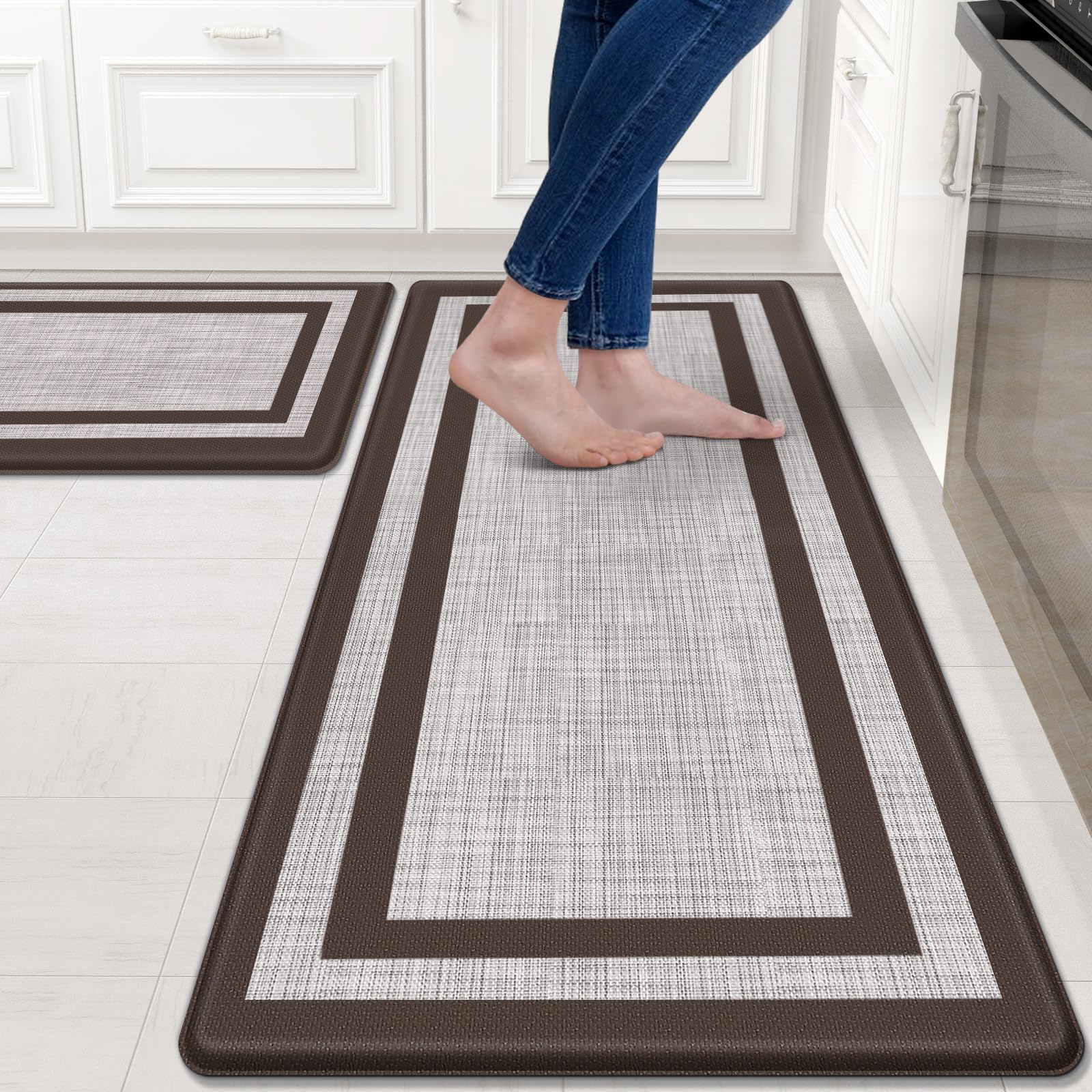 Mattitude alfombra de cocina con juego de 2 piezas, confort para estar de pie.