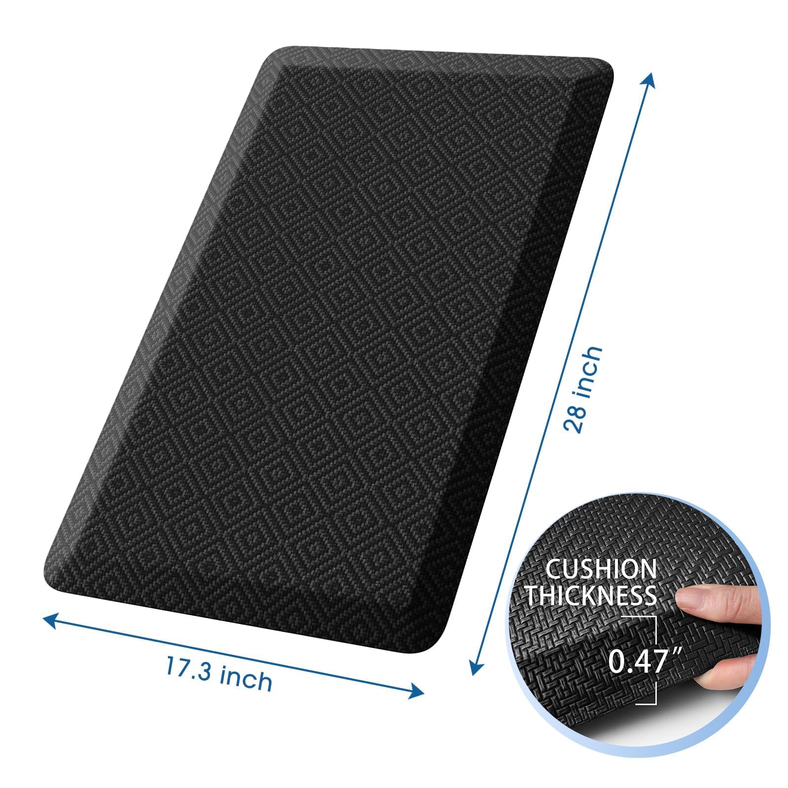 Alfombra Mattitude antideslizante con borde biselado para seguridad.