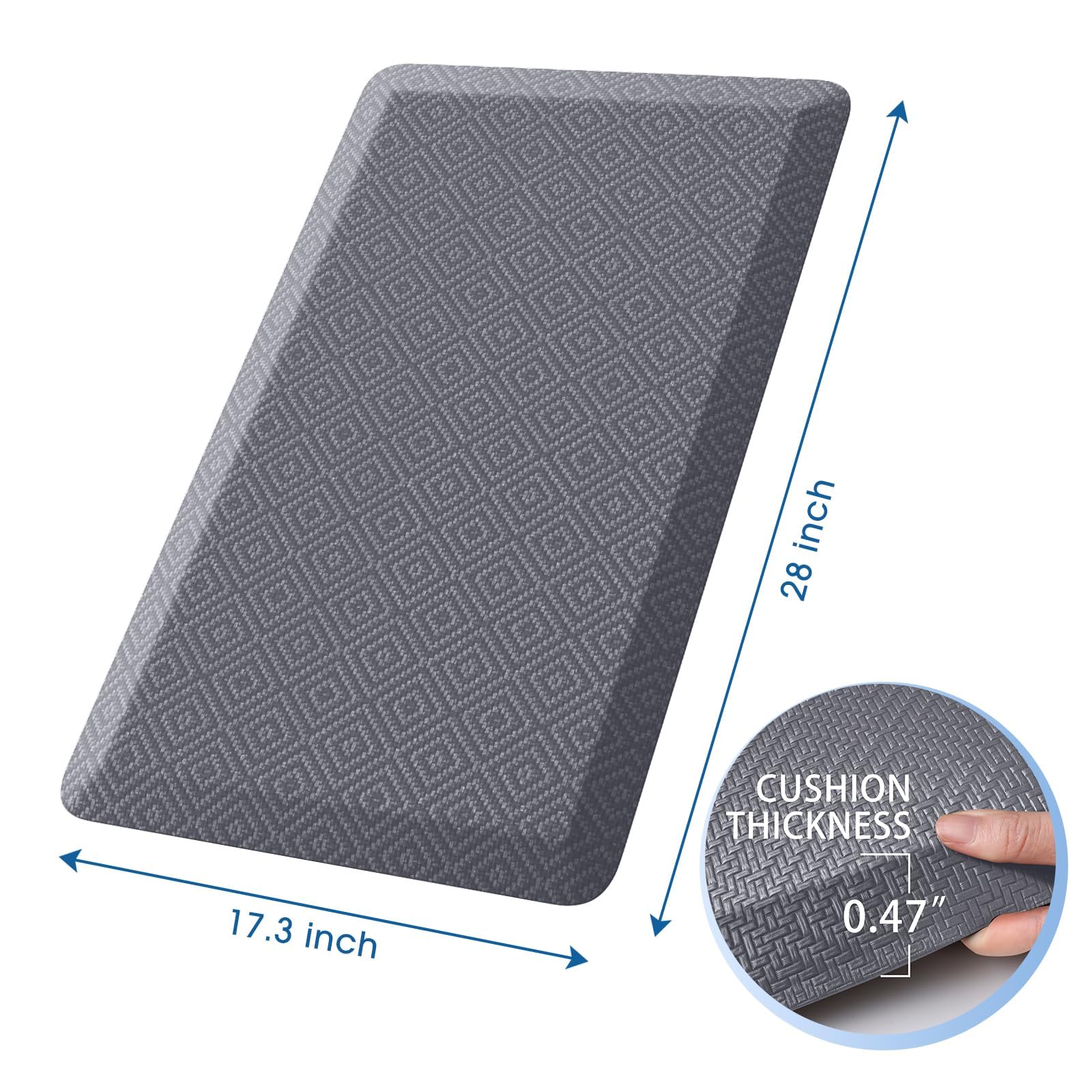 Mattitude alfombrilla cocina resistente al agua gris para derrames fáciles