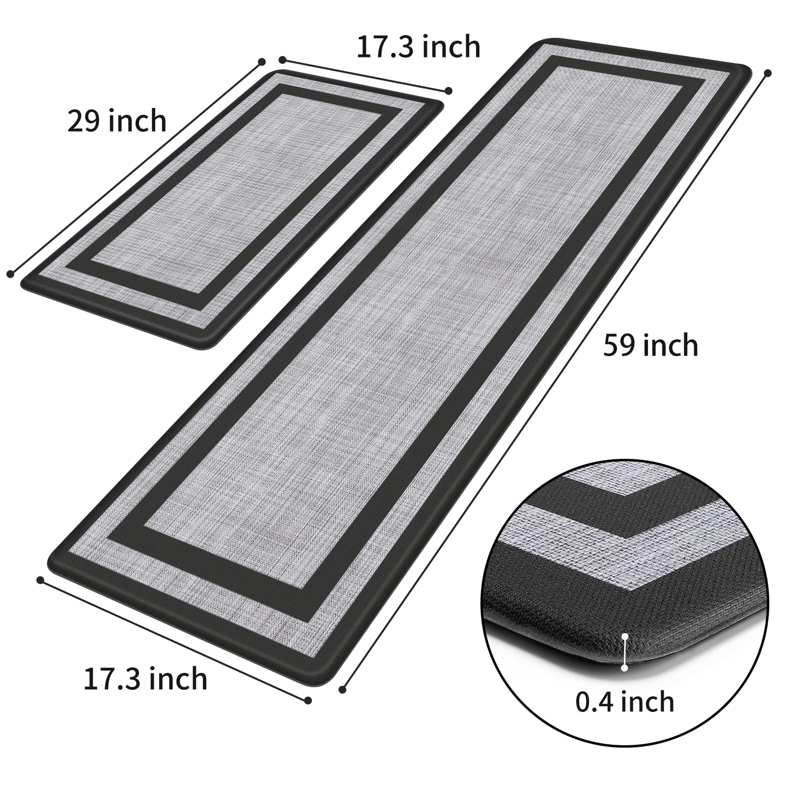 Almohadilla Mattitude de 29 pulgadas ofrece reposo ergonómico para cocina o mostrador.