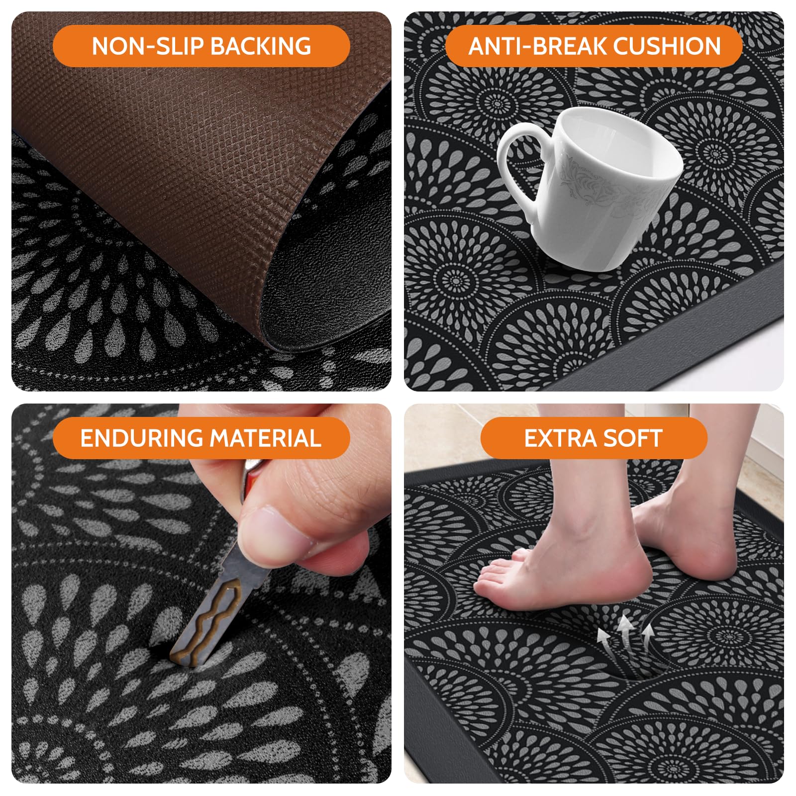 Mattitude mat cocina bordes redondeados previenen tropiezos en la cocina