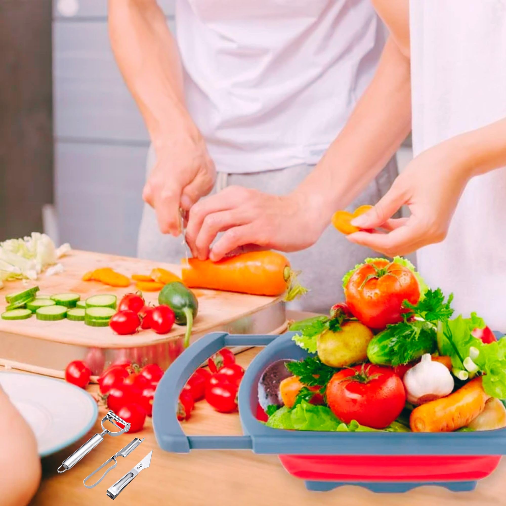 MAUCA colador plegable para frutas, lavado rápido y fácil