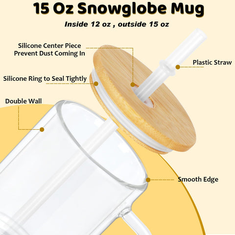 Agujero pre-taladrado en vaso globo de nieve Maucircol para decoración interior.