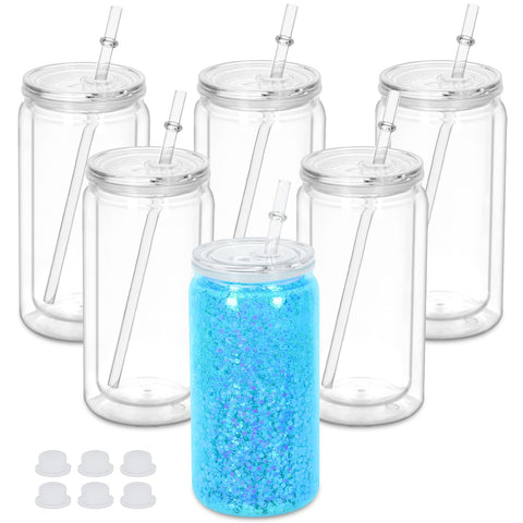 Copa plástica Maucircol 16 oz con globo de nieve, ideal para personalizar.