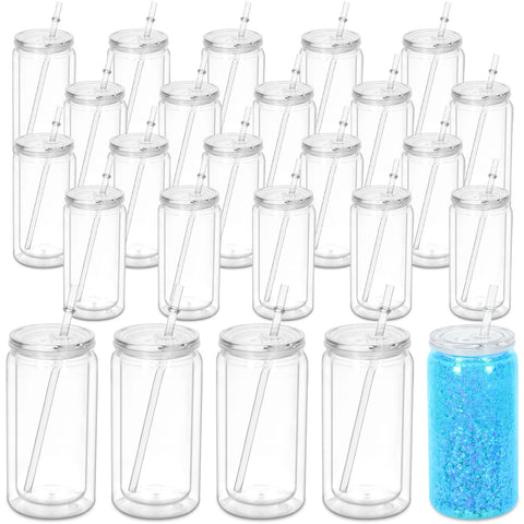 Taza nevado acrílica 16oz de Maucircol, ideal para manualidades con glitter.
