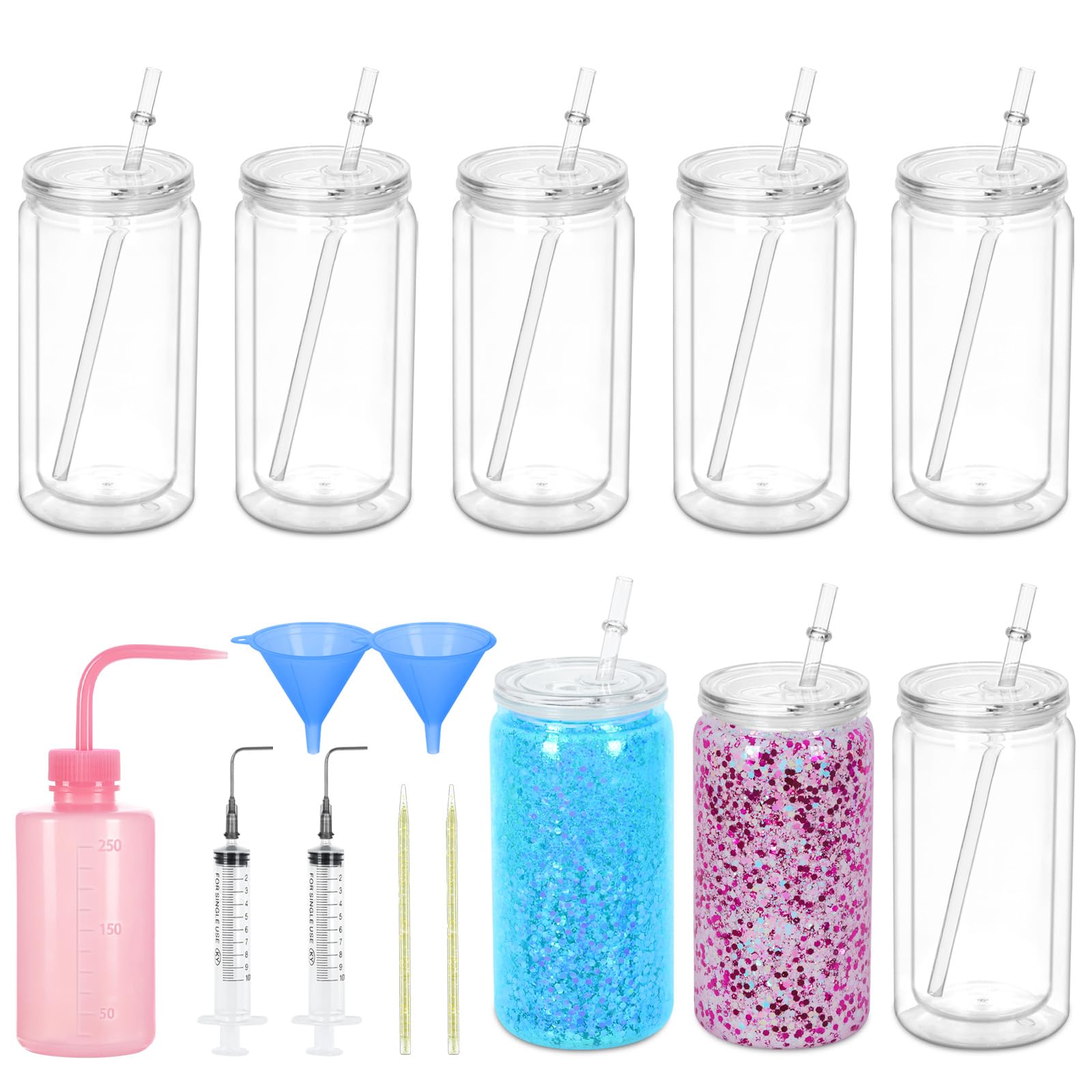 Vaso de 16oz con globo de nieve de Maucircol para personalizar bebidas