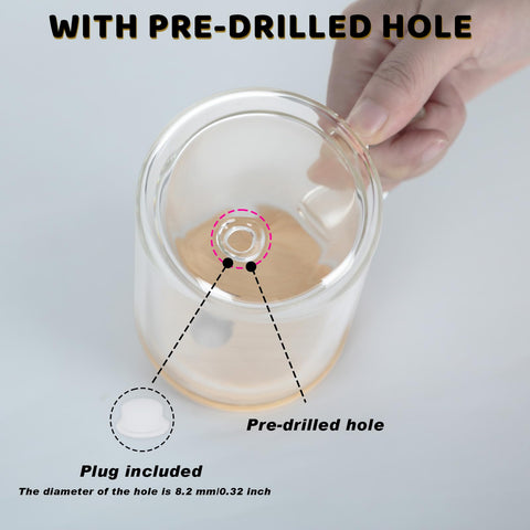 Vaso borosilicato de doble pared de Maucircol, aislante para bebidas frías y claras.
