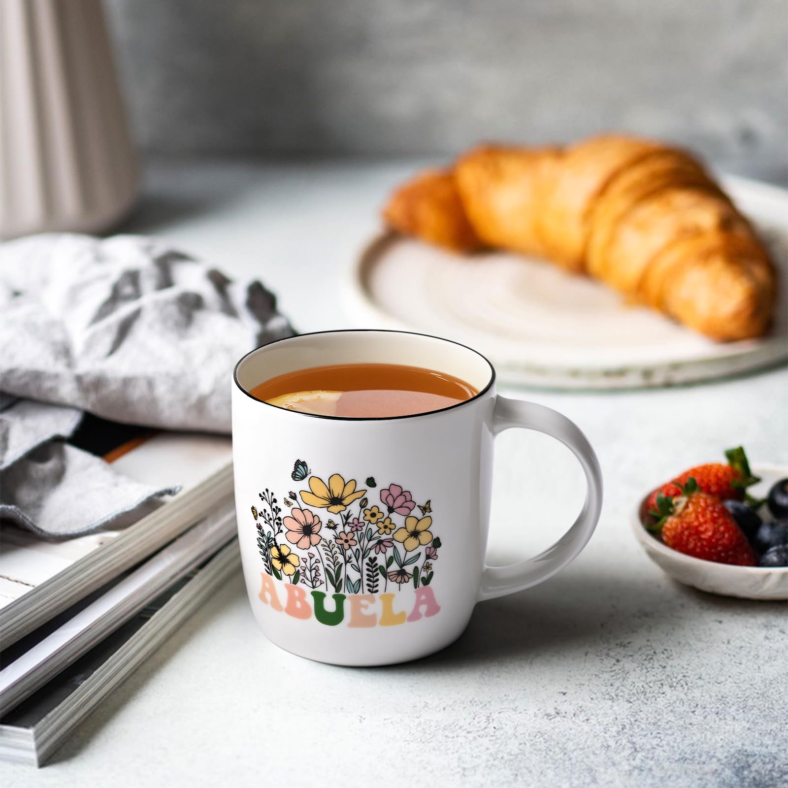 Maustic Abuela: taza con diseño floral delicado