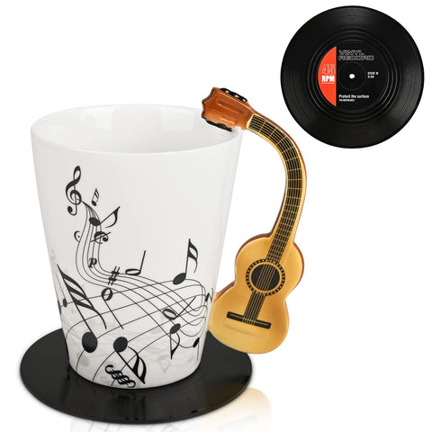 Taza Maustic guitarra acústica 13 oz, ideal para despertar la creatividad musical.