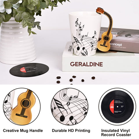 Taza Maustic guitarra, mango fácil de sujetar para un café cómodo.