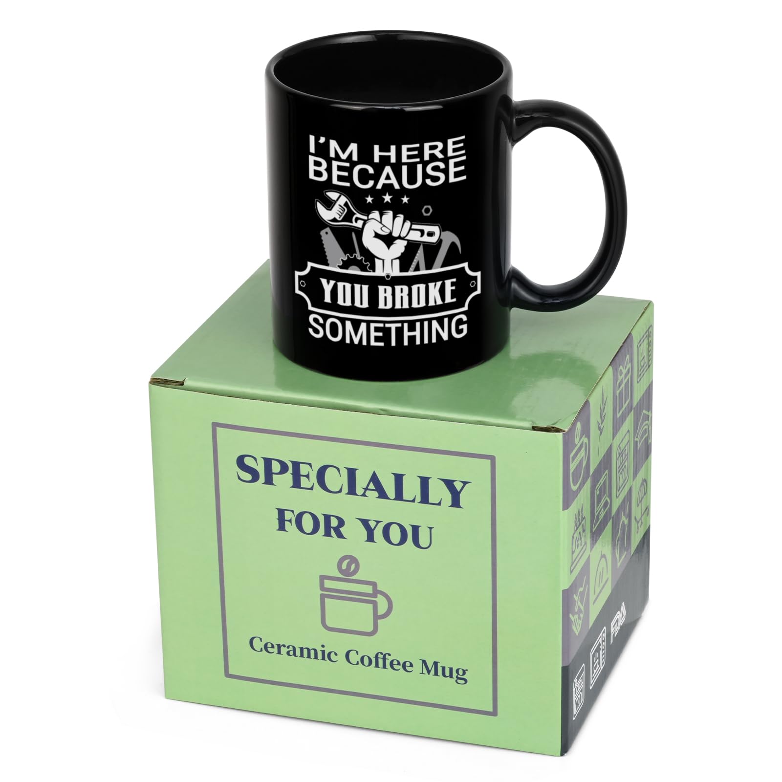 Taza Maustic Mecánico, impresión bilateral para verse bien al beber.