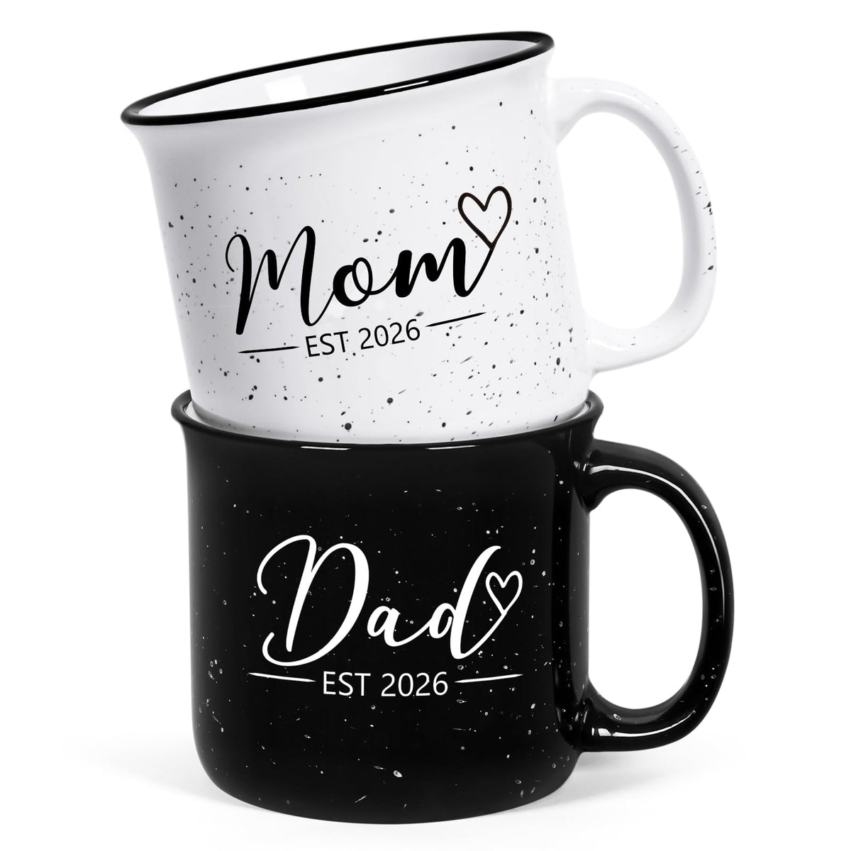 Maustic Mamá y Papá: taza con estilo enamelado para un toque nostálgico y duradero.