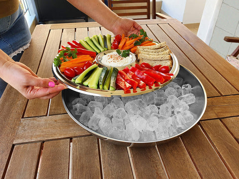 Maverick Unity bowl crawfish con hielo, servicio impresionante para reuniones.