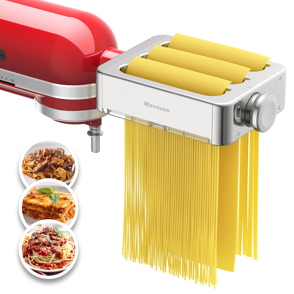 Mavouse accesorio de pasta 3 en 1 para KitchenAid, facilita masa fresca.