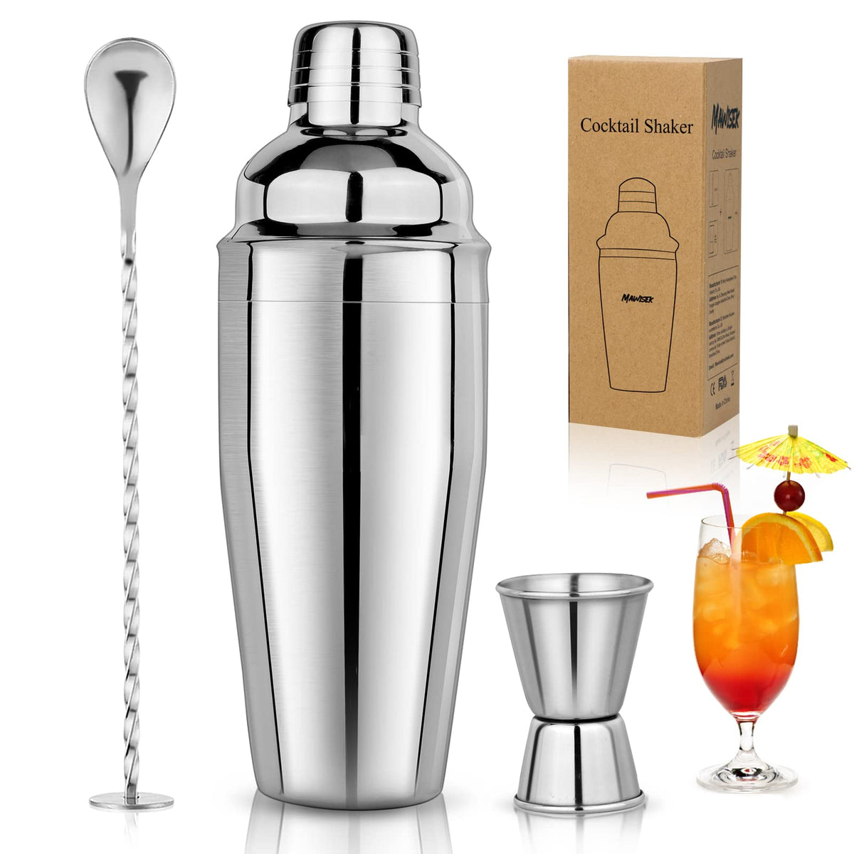 Mawisek coctelera 750 ml 3 en 1 para preparar cocteles en casa