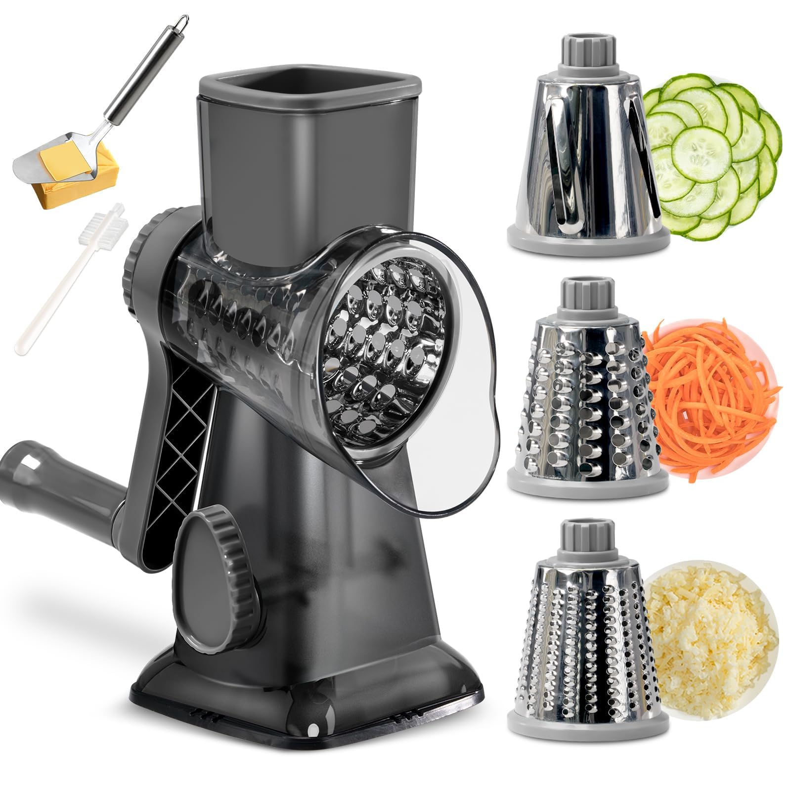 Maxceysen cortador manual 3 en 1 para verduras, práctico para cortar patatas, zanahorias y pepinos.